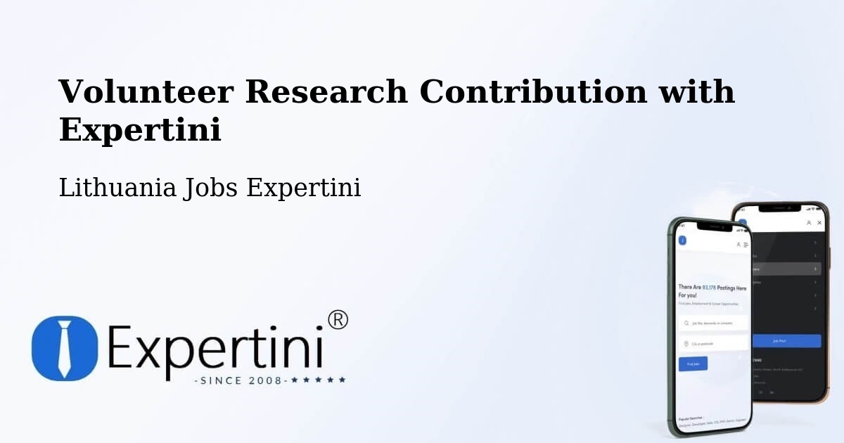 Volunteer Research Contribution Program – Vievis - Lithuania Jobs Expertini